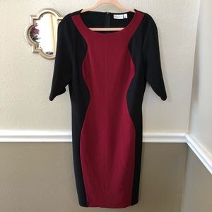 Bisou Bisou maroon and black party dress